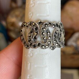 Marcasite Heart 925 Ring Size 10